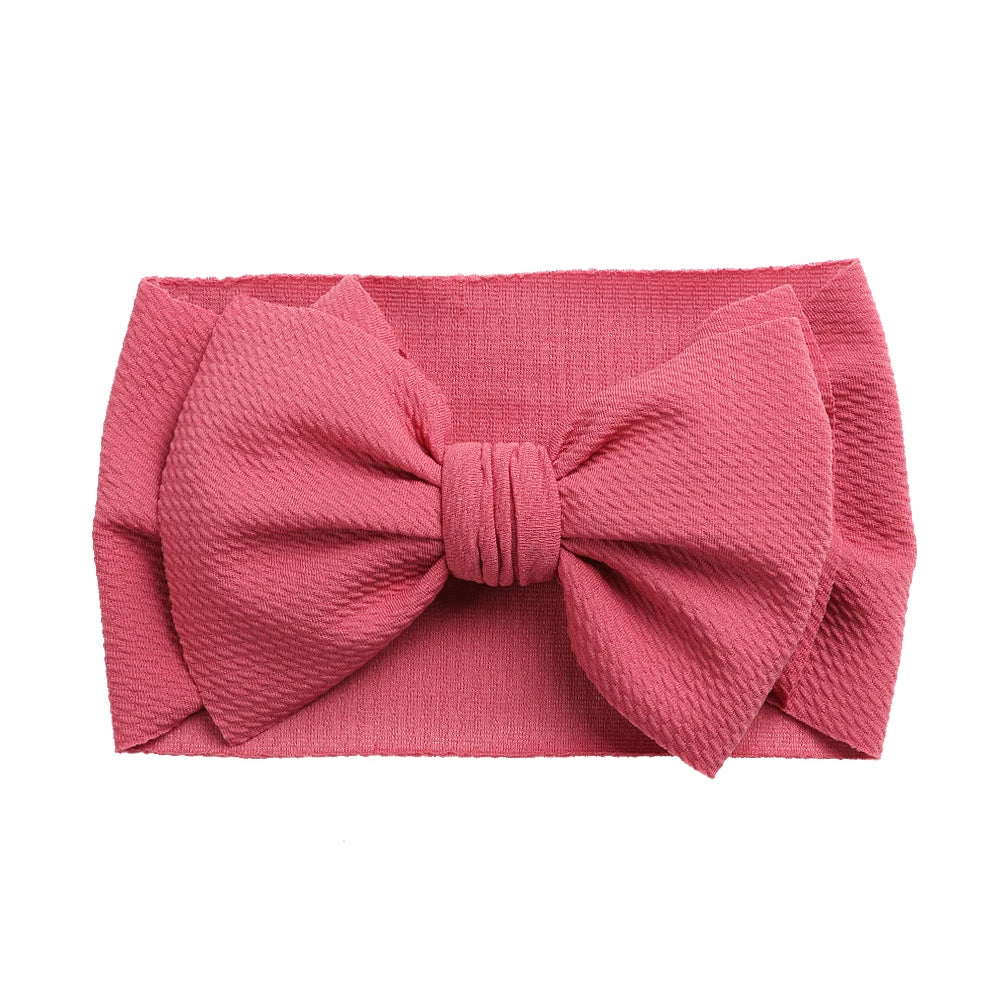 Solid Baby Headband Adjustable Big Bowknot Hair Band Oversize Turban Newborn Headwear For Baby Girls Fashion Hair Accessories