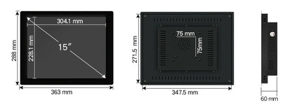10" 12" 15 Inch Industrial Computer All In One PC Mini Tablet Panel With Resistive Touch Screen Intel Core i3 with Win 10 PRO