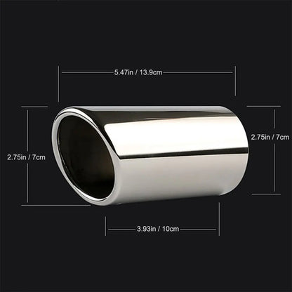 DSYCAR 1Pair Chrome Plating Stainless Steel Car Exhaust Muffler Tip Pipes Covers, Universal Car Accessories