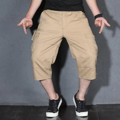 MRMT 2026 Brand Mens Capri Pants with Multiple Pockets Cargo Pants Casual Middle-aged Men Shorts Pant for Male Man Cropped Pants