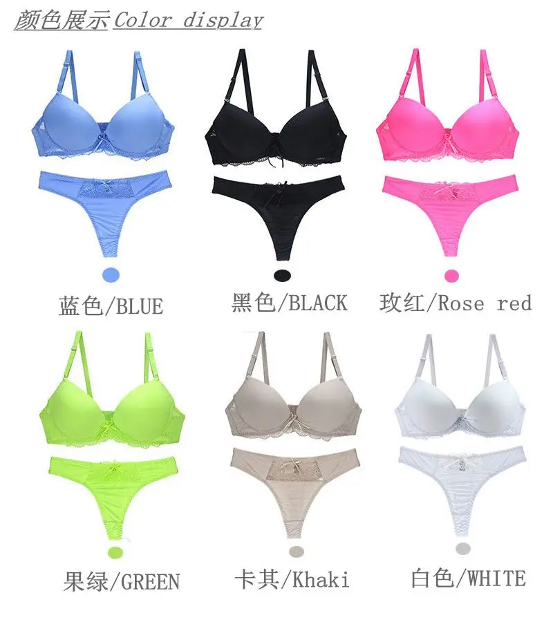 Nouvelle Seamless BCDE Cup Women Underwear Intimates Lace Thongs Lingerie Set Sexy Blue Pink Purple White Bra Panty
