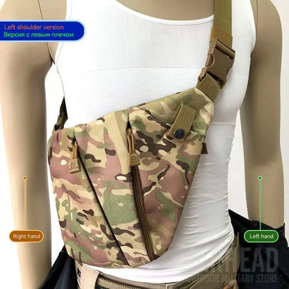 Multifunctional Concealed Tactical Storage Gun Bag Holster Men's Left Right Nylon Shoulder Bag Anti-theft Bag Chest Bag Hunting