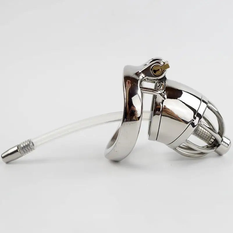 304 Stainless Steel Male Chastity Device Penis Cage Cock Ring with Urethral Sounds Catheter Tube Metal Chastity Belt Lock for Me