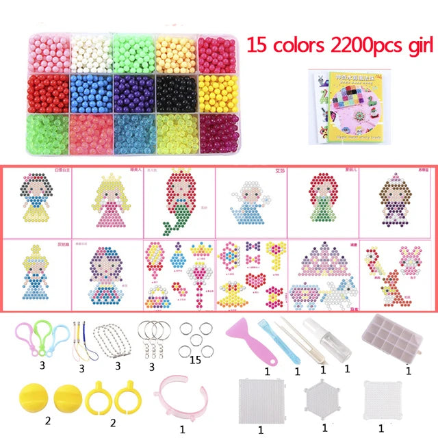6000pcs 24 colors Refill Beads puzzle Crystal DIY water spray beads set ball games 3D handmade magic toys for children Toy