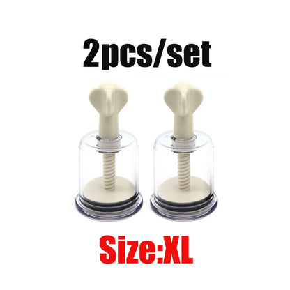 2pcs BDSM Toy Set,Pussy Clit Nipple Sucker Clamp,Breast Enlargement Vacuum Pump G-spot Stimulate Massage Adult Sex Toy For Women