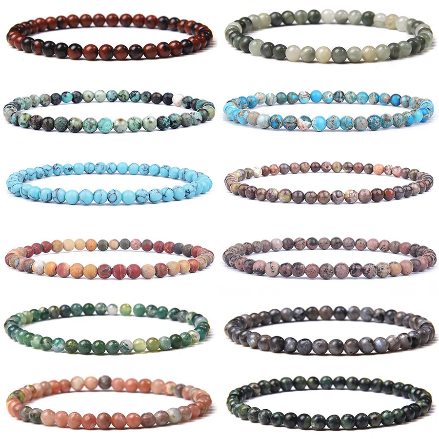 4mm 6mm Mini Energy Charm Bracelet Natural Stone Beads Yoga Healing Bracelet Jewelry for Women Men Best Friend Gift Dropshipping
