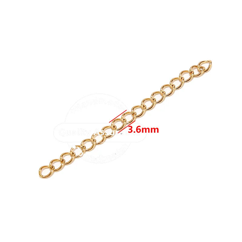 50pcs Stainless Steel 2 inch Soldered Extension Chain Silver Plated Extender Tail Chains for DIY Jewelry Making