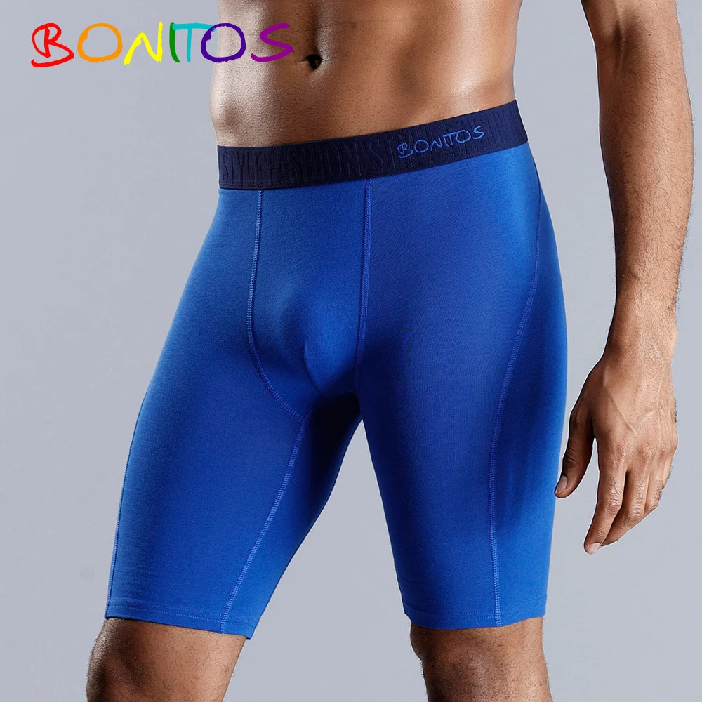 BONITOS Men Boxers Long Leg Man Underwear Soft Men Underpants Natural Cotton Sexy Boxer Shorts Top Brand Long Men's Panties