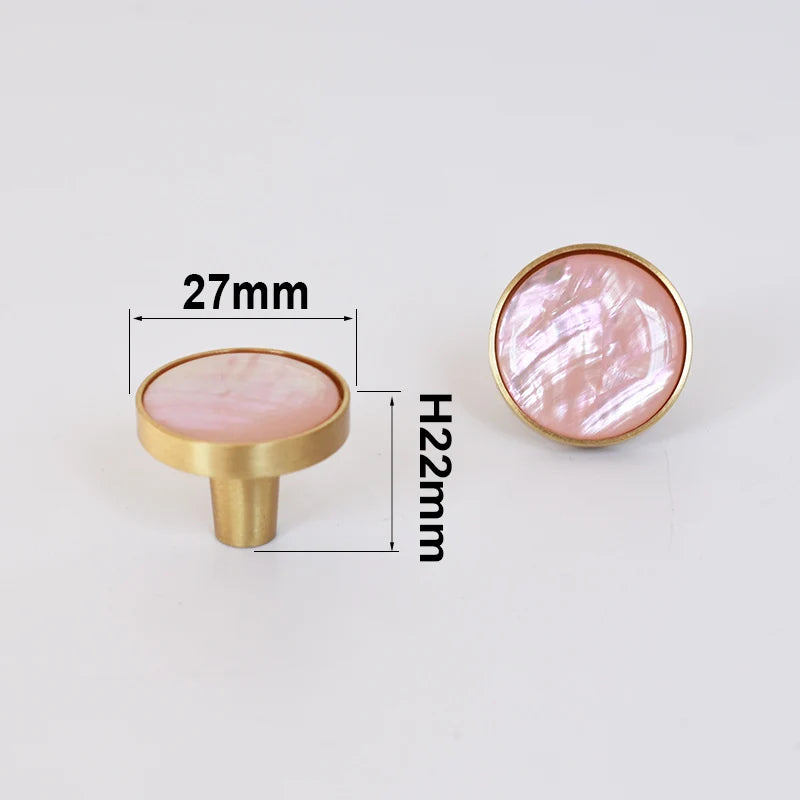 Natural Shell Gold Brass Wall Hooks Shoe Cabinet Knobs Closet Furniture Handle Wardrobe Drawer Pull Vintage Kitchen Accessories