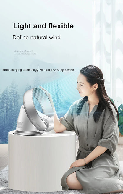 Electric Mute Fan with Remote Controlled Bladeless Powerful Soft Wind Wall Fan for Home Desktop Tower Fan 180 Deg Swinging