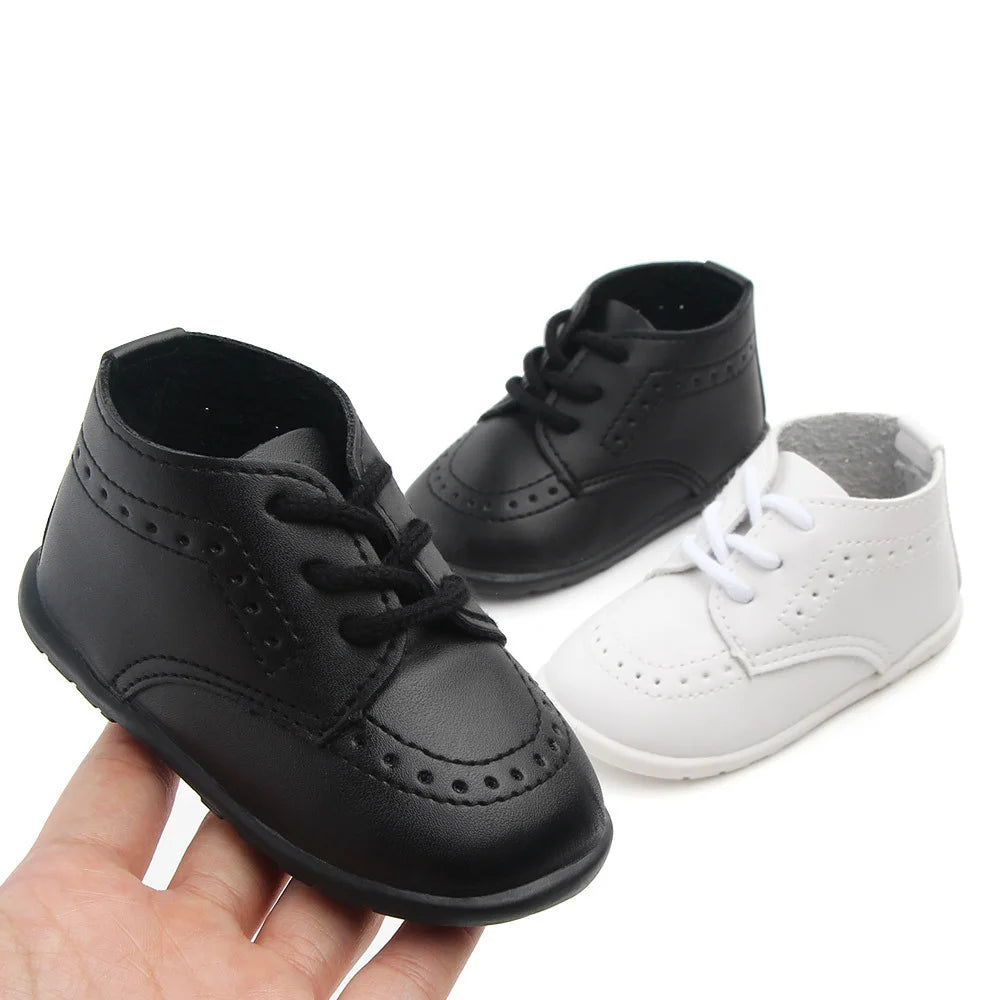 Baby Retro Leather Shoes Boy Girl Shoes Toddler Rubber Sole Anti-slip First Walkers Newborn Infant Moccasins Baby Crib Shoes