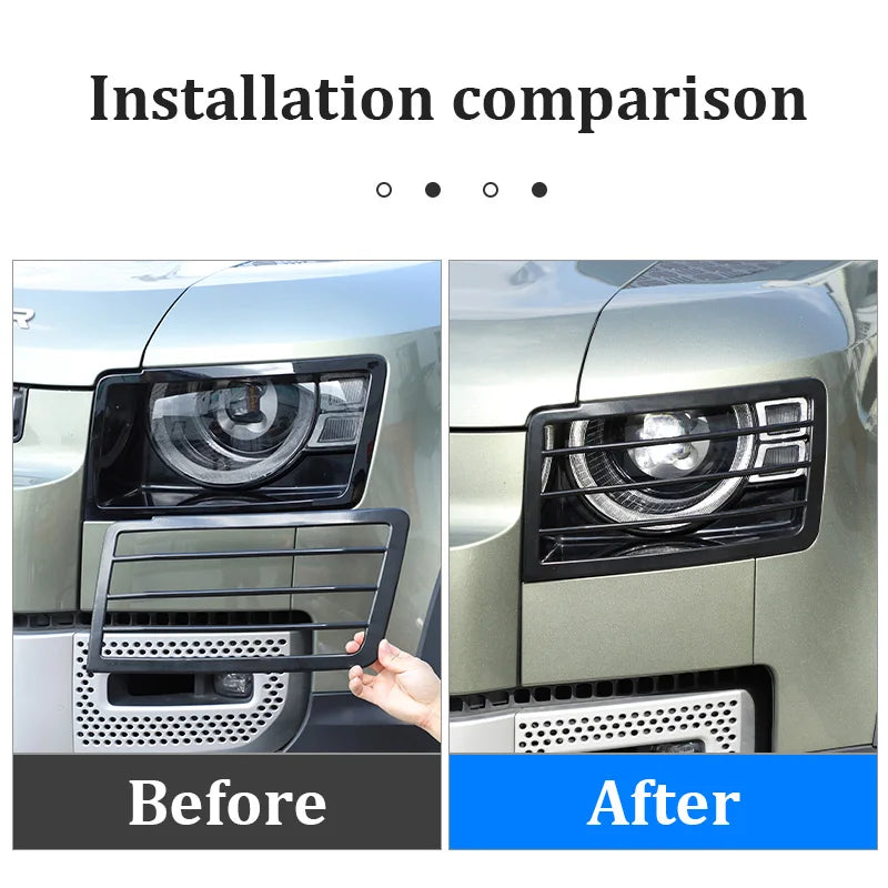 For Land Rover Defender 2020-2026 Stainless Steel Headlight Protection Net Cover Exterior Decoration Modification Accessories