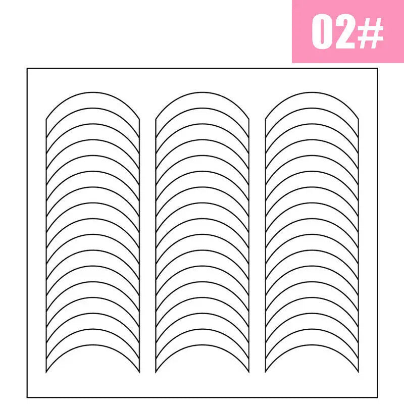 2pcs French Manicure Nail Wraps Stickers, Nail Art Form Fringe Tip Guides for DIY Nail Decoration