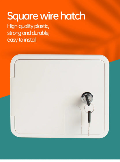 Boat Square Electric Cable Hatch Access Door & 2 Keys Electric Power Cord Cable Hatch For Marine RV Yacht Motorhome Camper