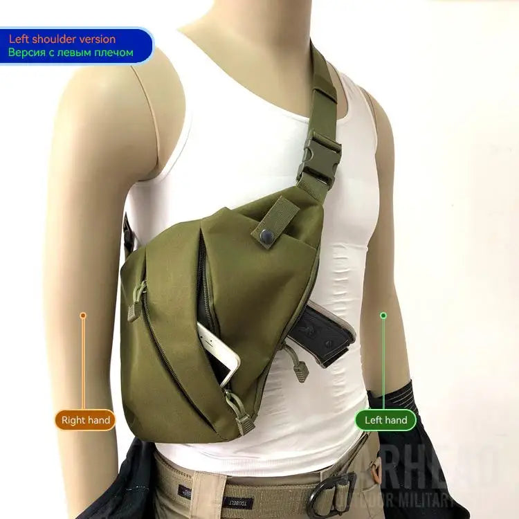Multifunctional Concealed Tactical Storage Gun Bag Holster Men's Left Right Nylon Shoulder Bag Anti-theft Bag Chest Bag Hunting