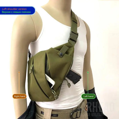 Multifunctional Concealed Tactical Storage Gun Bag Holster Men's Left Right Nylon Shoulder Bag Anti-theft Bag Chest Bag Hunting