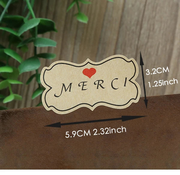 GANSSIA 100pcs/lot "Fait Main avec Amour" Thank you Round Seal Sticker Paper Adhesive Stickers for Bakery& Gift Packing(ss-1143)