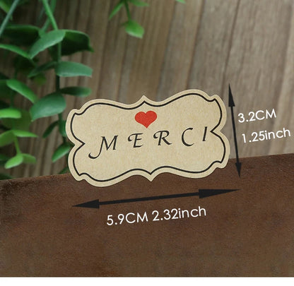 GANSSIA 100pcs/lot "Fait Main avec Amour" Thank you Round Seal Sticker Paper Adhesive Stickers for Bakery& Gift Packing(ss-1143)