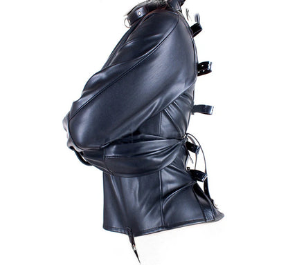 PU Leather Straitjacket BDSM Bondage Harness Female Adult Couple Game Straight Jacket Halloween Costume  Sex Toy for Women