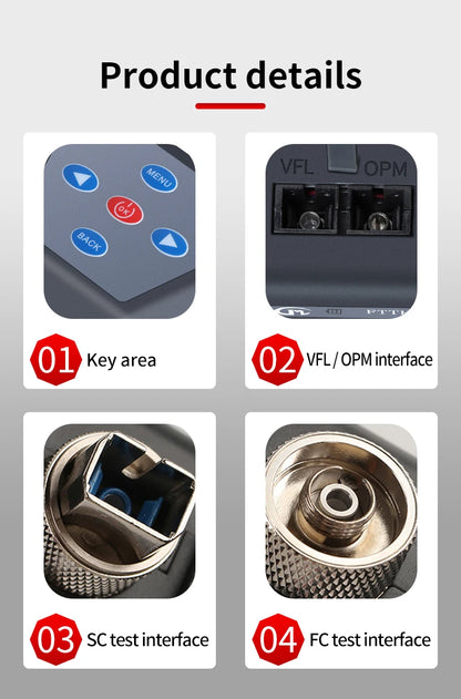 YOUYSI  4 in 1 FTTH OTDR Mini Optical Power Meter Stable light source VFL Multifunction can Test Active Fiber OTDR YYS-306N