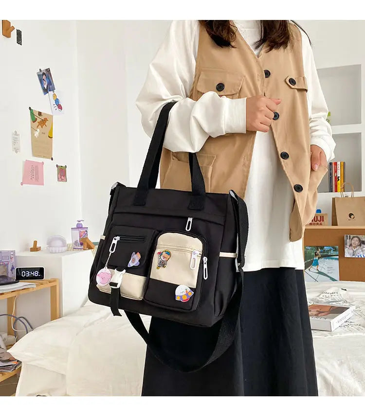 Nylon Waterproof Canvas Women Handbags Shoulder Bag Japanese Ladies Messenger Bag Student School Crossbody Bags for Girl Satchel