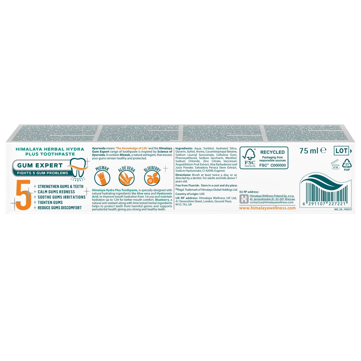 Himalaya Gum Expert Hydra Plus Kräuterzahnpasta - 75 ml
