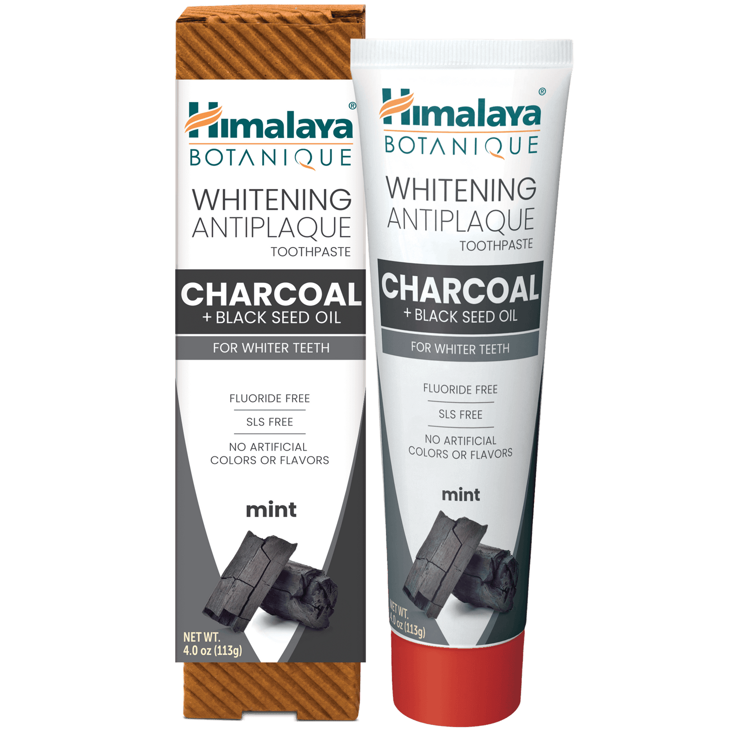 Himalaya Botanique Whitening Antiplaque Zahnpasta Holzkohle + Schwarzkümmelöl 113G