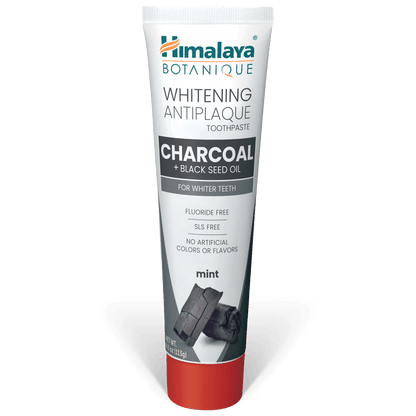 Himalaya Botanique Whitening Antiplaque Zahnpasta Holzkohle + Schwarzkümmelöl 113G