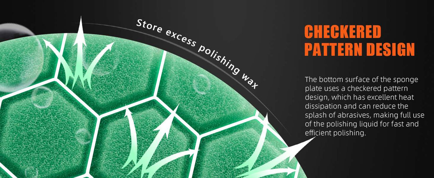 SPTA 3"/5"/6" Car Spong Buffing Polishing Pad Honeycomb Pattern Hook&Loop Backer For DA/RO/GA Car Buffer Polisher