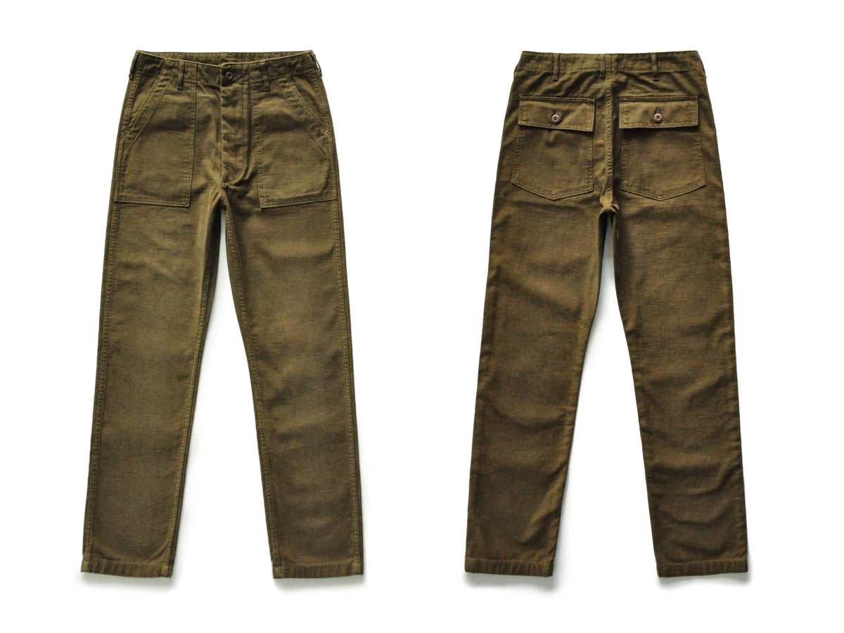 SauceZhan OG107 Utility Fatigue Pants Military PANTS Classic Cargo  Olive  Men's Baker Pants Satin Cotton Straight Fit
