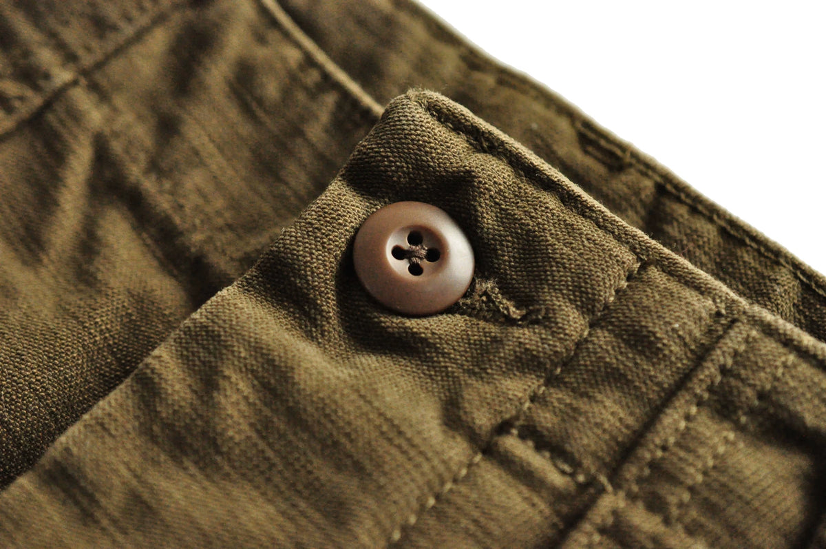 SauceZhan OG107 Utility Fatigue Pants Military PANTS Classic Cargo  Olive  Men's Baker Pants Satin Cotton Straight Fit