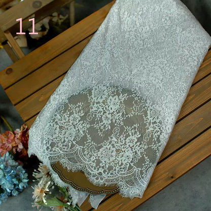 3Meter Exquisite Eyelash Lace 150CM White Lace Fabric Wedding Dress Sexy Lingerie DIY Clothes Accessory Wholesale Prices