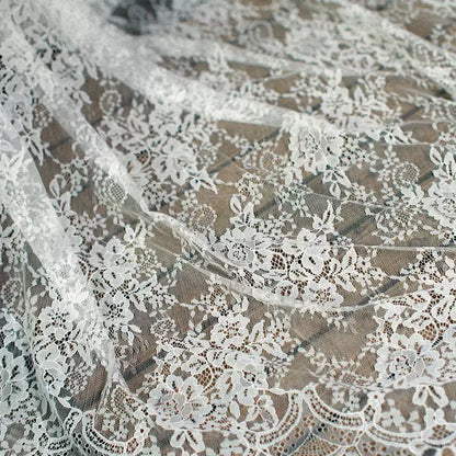 3Meter Exquisite Eyelash Lace 150CM White Lace Fabric Wedding Dress Sexy Lingerie DIY Clothes Accessory Wholesale Prices