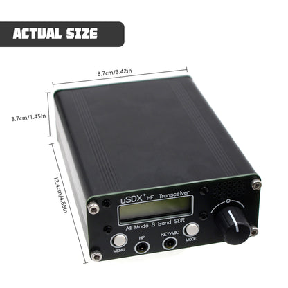 R1.02W  3-5W USDX+ V2 SDR Transceiver All Mode 8 Band HF Ham Radio QRP CW Transceiver 80M/60M/40M/30M/20M/17M/15M/10M