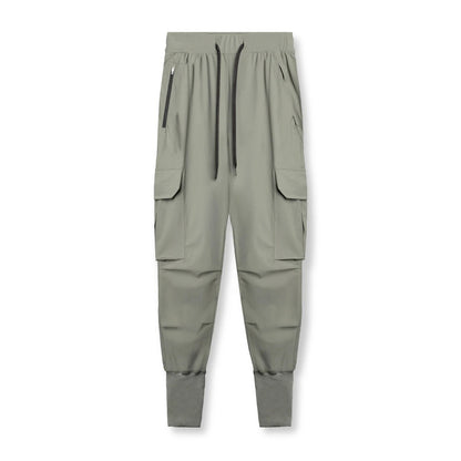 2024 New Men's Cargo Pants Summer Thin Loose Quick-Drying Elastic Leggings Running Training Sweatpants Casual Trend Trousers