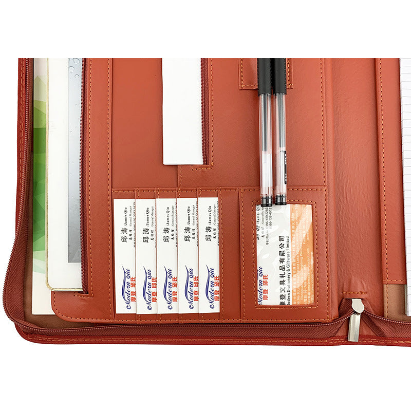 Multifunctional 433 A4 Conference Folder Business Stationery Folder Leather Contract File FoldersTravel Document Folder