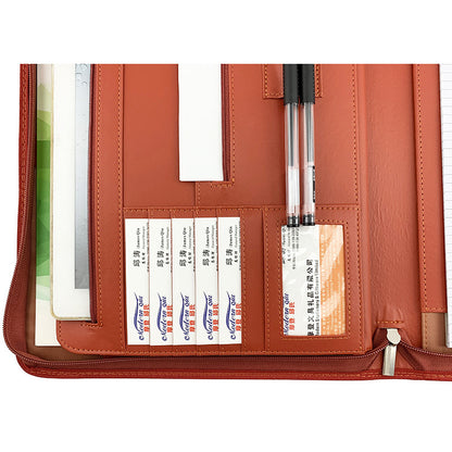 Multifunctional 433 A4 Conference Folder Business Stationery Folder Leather Contract File FoldersTravel Document Folder