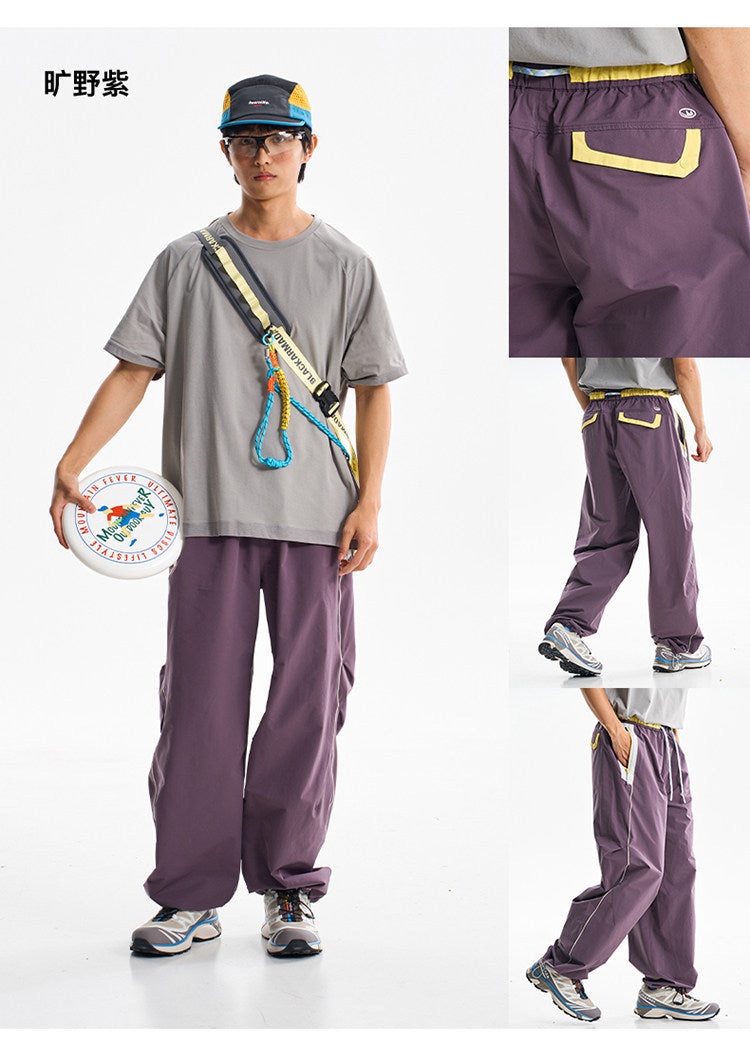 Men Women Splice Fashion Outdoor Loose Casual Lightweight Quick Dry Sports Cargo Baggy Pants Track Trouser Jogger Sweatpants