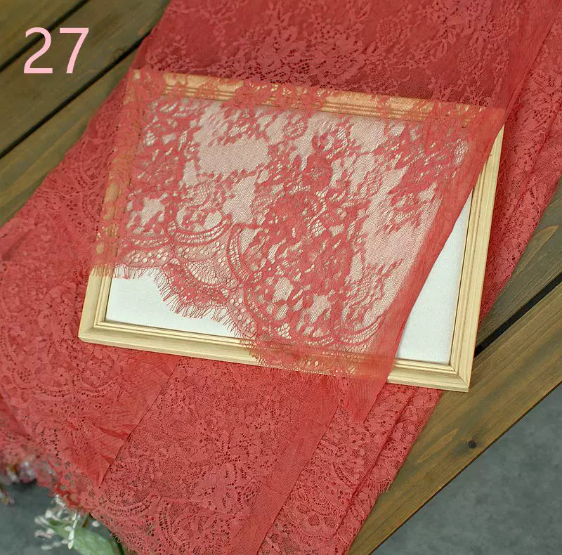 3Meter Exquisite Eyelash Lace 150CM White Lace Fabric Wedding Dress Sexy Lingerie DIY Clothes Accessory Wholesale Prices