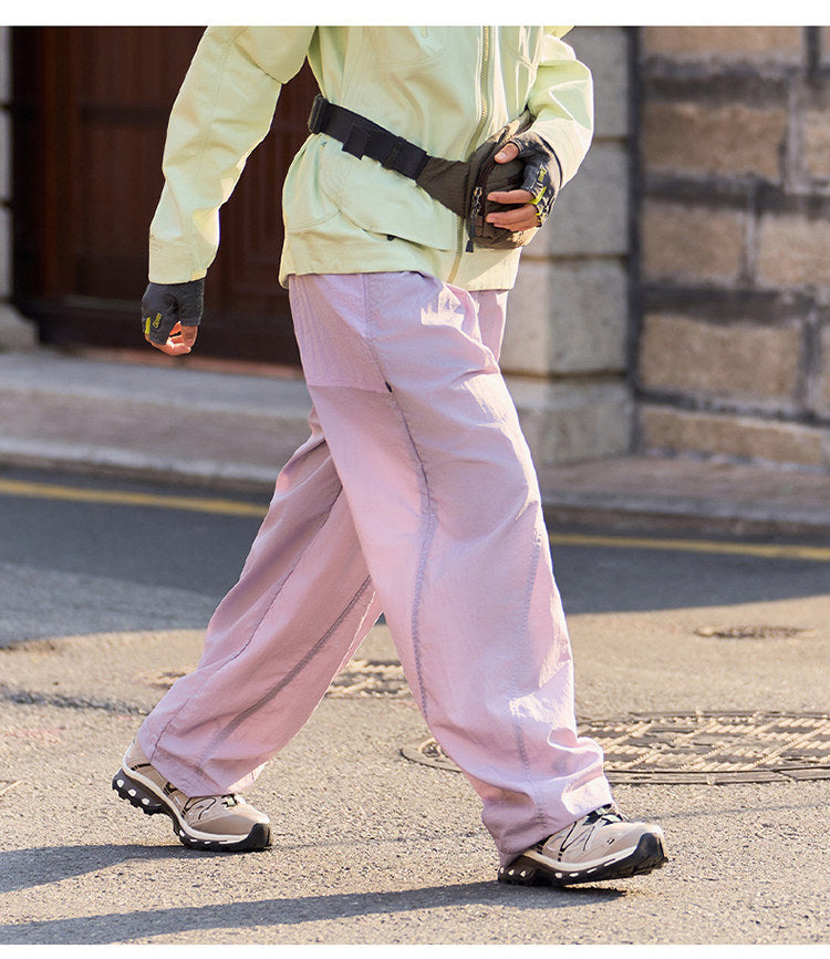 Men Women Splice Fashion Outdoor Loose Casual Lightweight Quick Dry Sports Cargo Baggy Pants Track Trouser Jogger Sweatpants