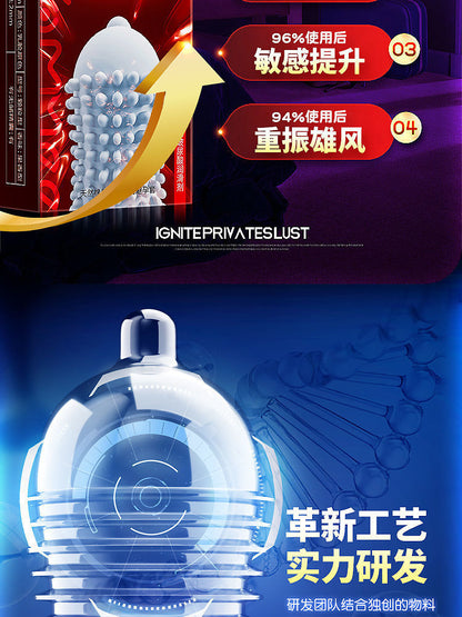 5D Dotted Condoms with Mustache Ribbed G Point Latex Ultra Thin Condom Orgasm Contraceptives Stimulate Vaginal Adults Sex Toys