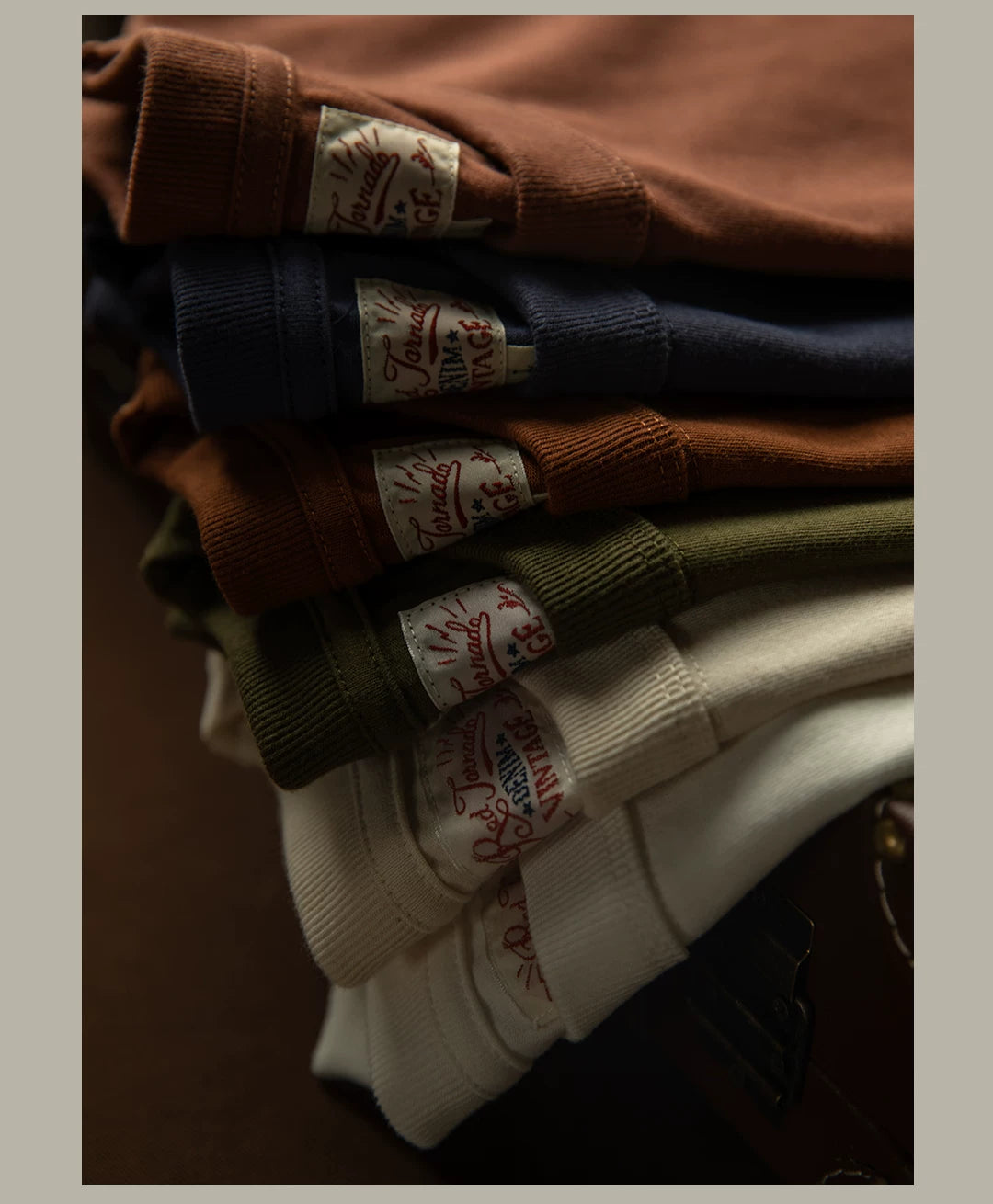 T1-0006 Red Tornado Big US European Size Crew Neck T-Shirts Men 270gsm Heavy  100% Cotton Casual Tee Shirt