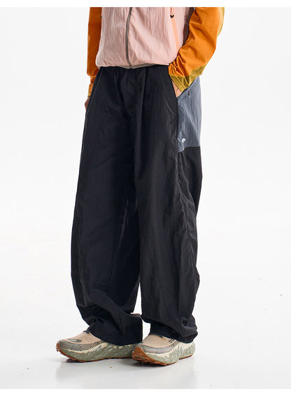 Men Women Splice Fashion Outdoor Loose Casual Lightweight Quick Dry Sports Cargo Baggy Pants Track Trouser Jogger Sweatpants