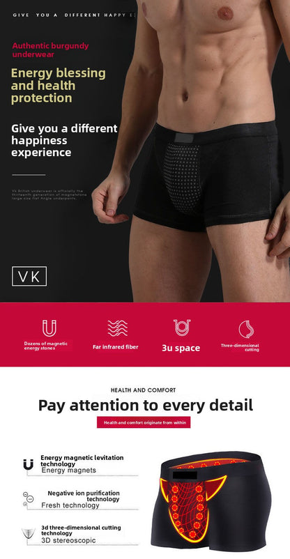 2026 Men Magnetic Therapy Boxer Briefs Breathable Comfortable Underwear with 22 Health Magnets for Blood Circulation L-6XL Size