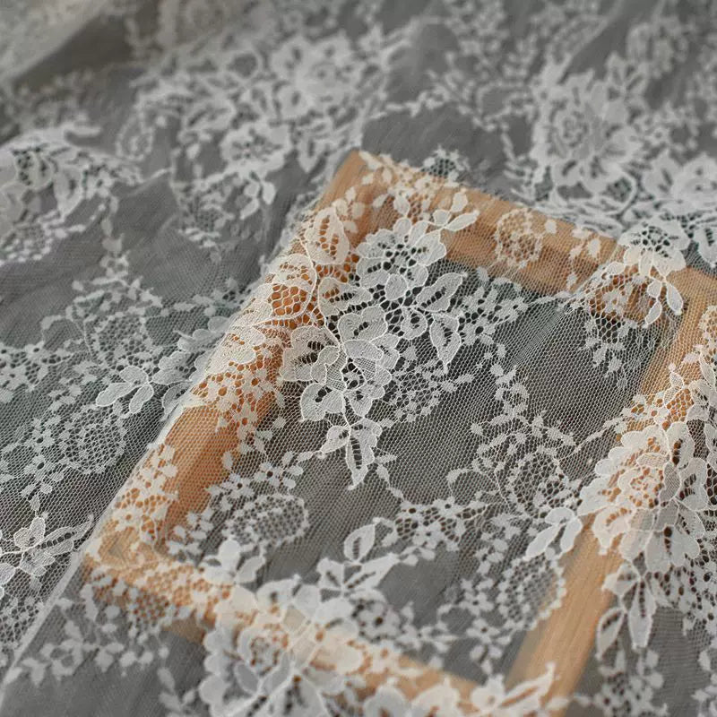 3Meter Exquisite Eyelash Lace 150CM White Lace Fabric Wedding Dress Sexy Lingerie DIY Clothes Accessory Wholesale Prices