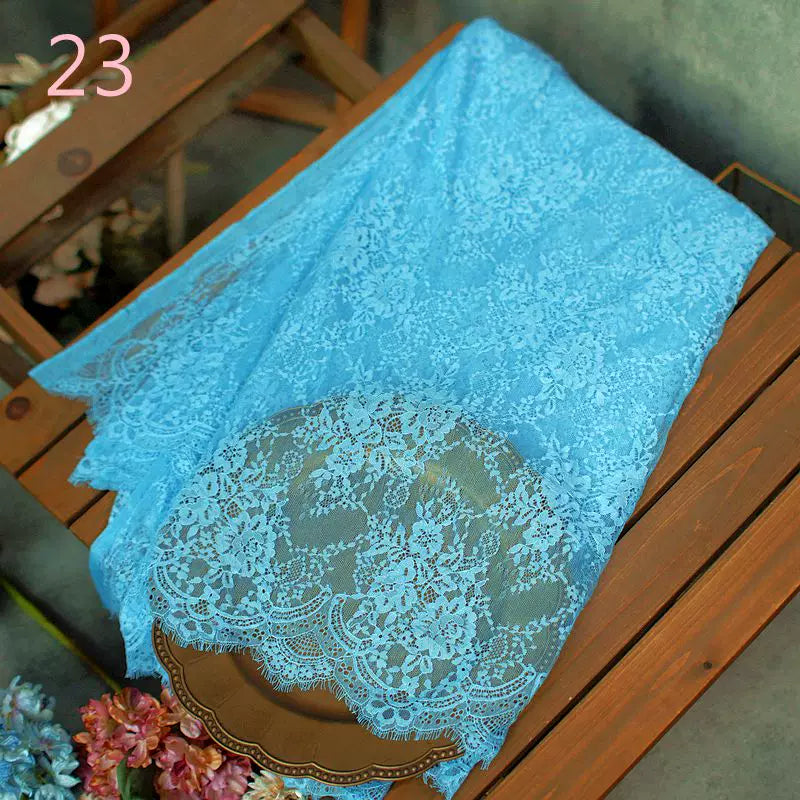 3Meter Exquisite Eyelash Lace 150CM White Lace Fabric Wedding Dress Sexy Lingerie DIY Clothes Accessory Wholesale Prices