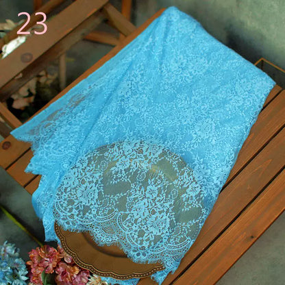 3Meter Exquisite Eyelash Lace 150CM White Lace Fabric Wedding Dress Sexy Lingerie DIY Clothes Accessory Wholesale Prices