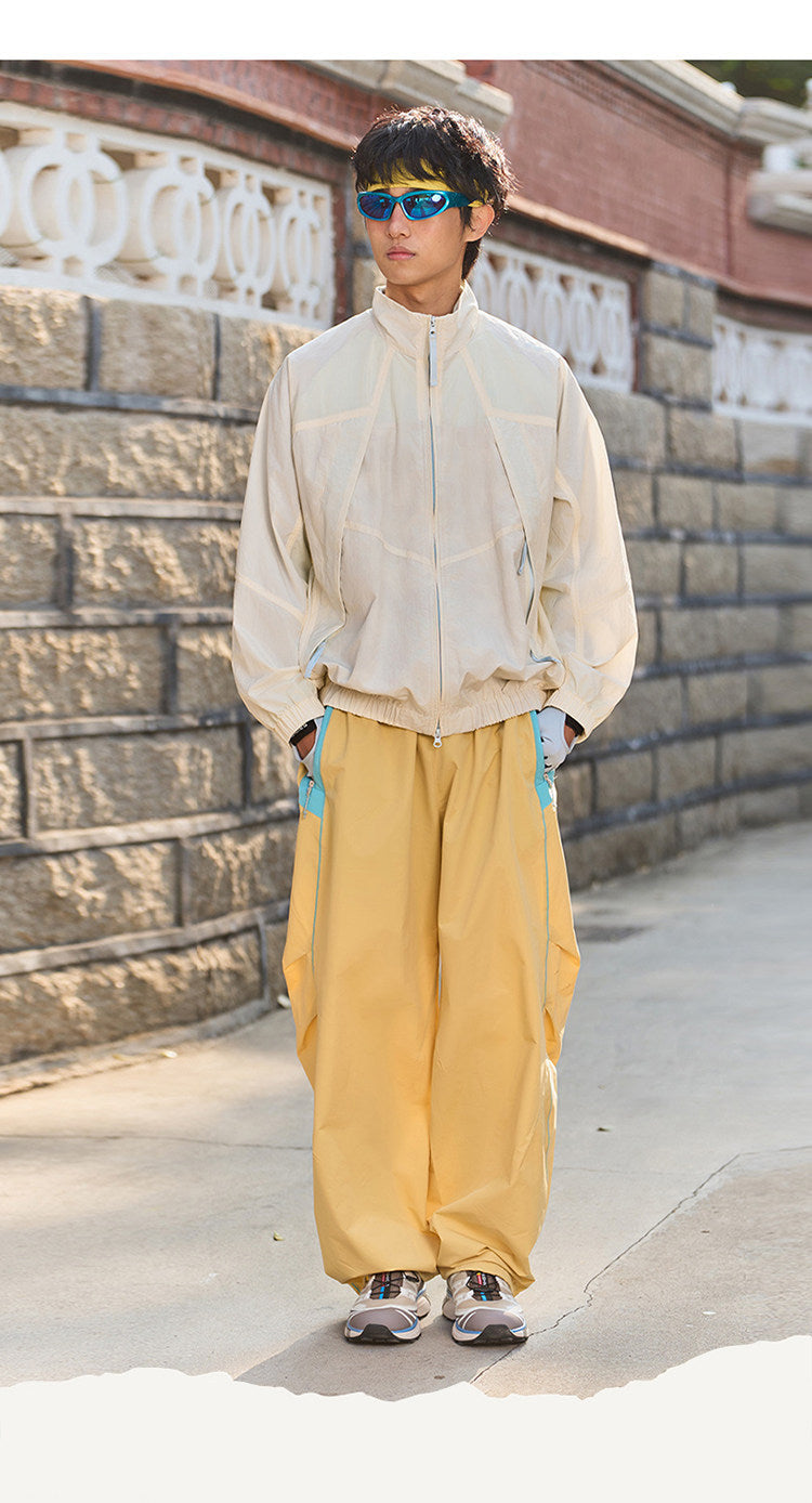 Men Women Splice Fashion Outdoor Loose Casual Lightweight Quick Dry Sports Cargo Baggy Pants Track Trouser Jogger Sweatpants