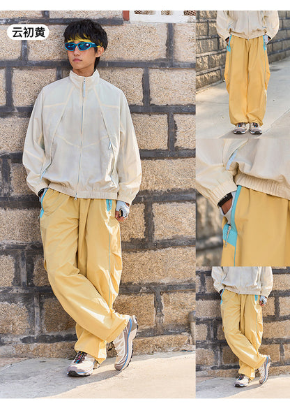 Men Women Splice Fashion Outdoor Loose Casual Lightweight Quick Dry Sports Cargo Baggy Pants Track Trouser Jogger Sweatpants