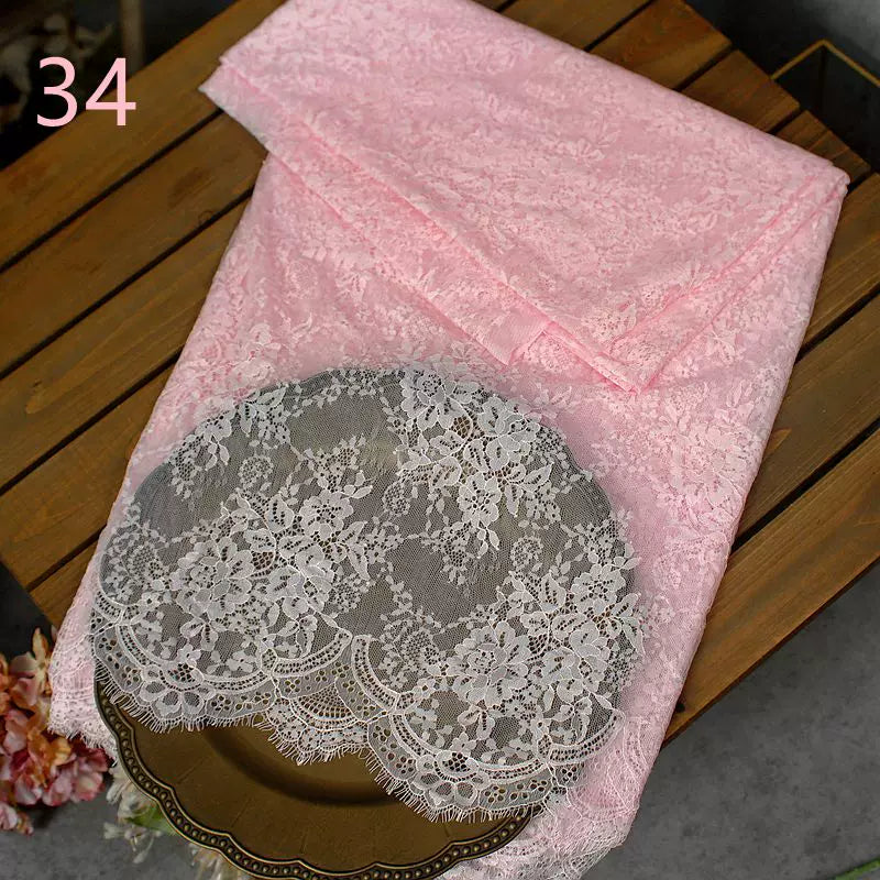 3Meter Exquisite Eyelash Lace 150CM White Lace Fabric Wedding Dress Sexy Lingerie DIY Clothes Accessory Wholesale Prices